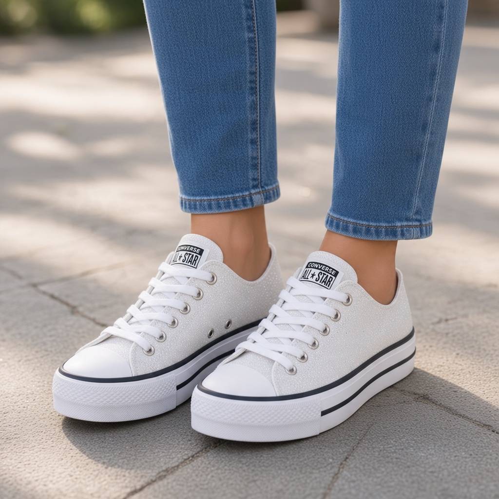 Tenis de plataforma Glitter