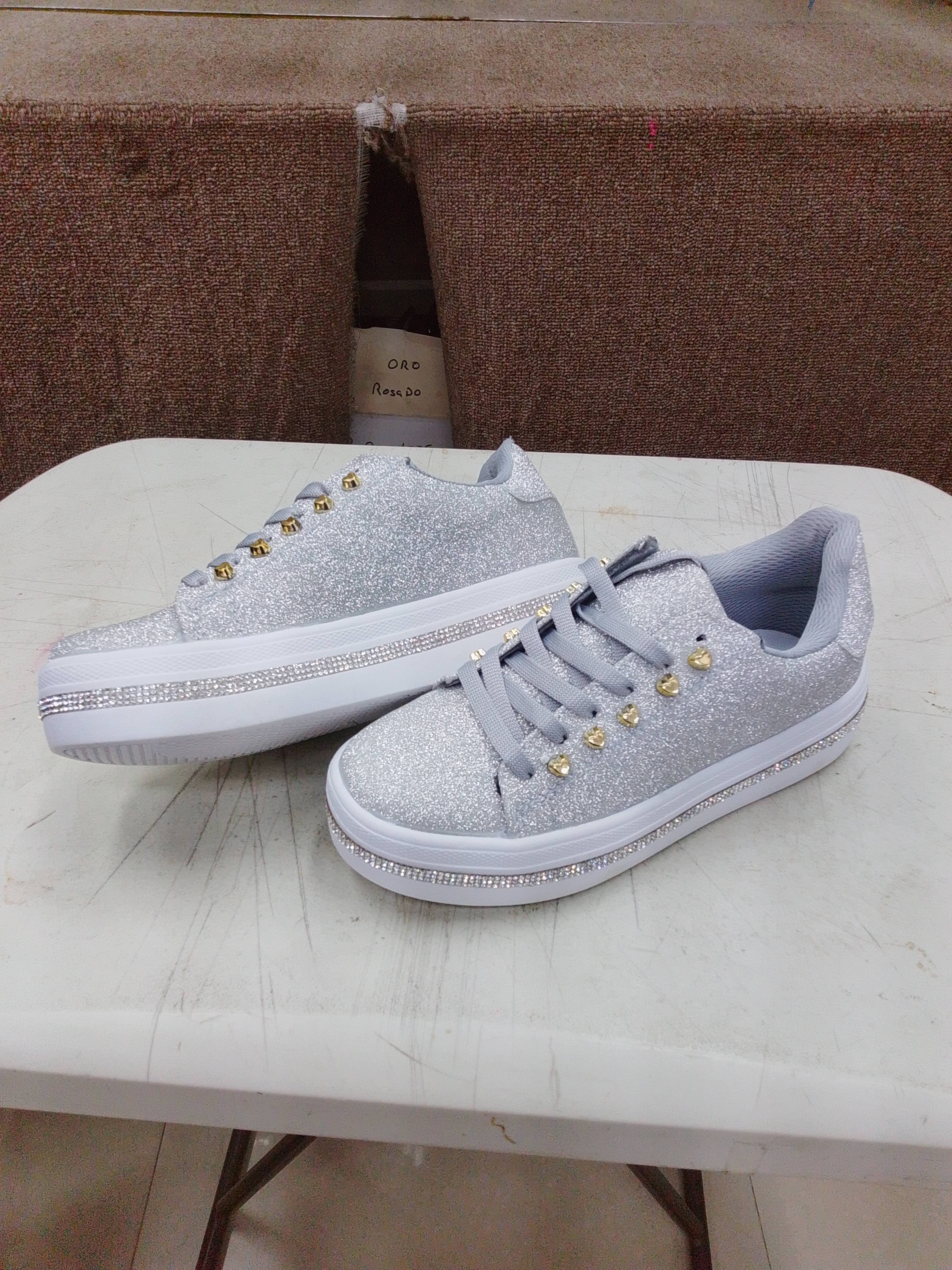 Tenis plata glitter Chiamps