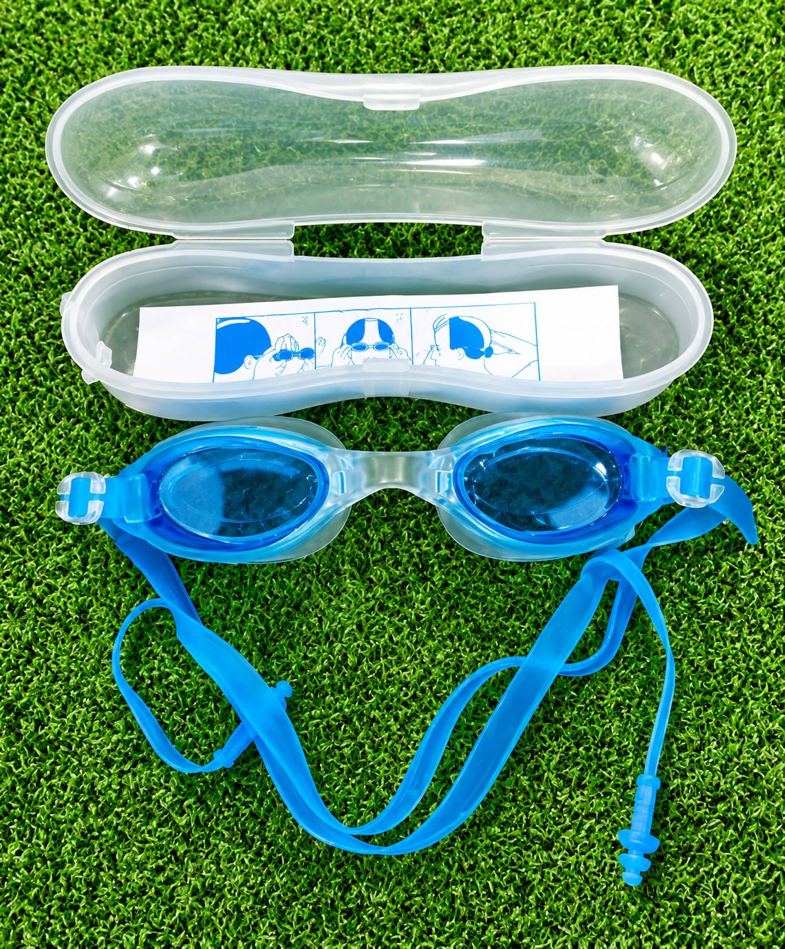 Gogles de natación ajustables con estuche rígido