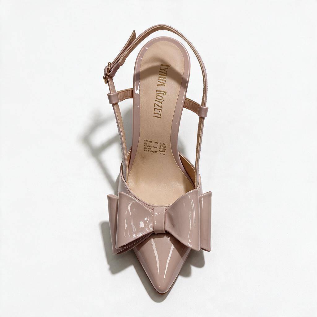 Zapatilla de tacón Nude Gianozetti con moño elegante