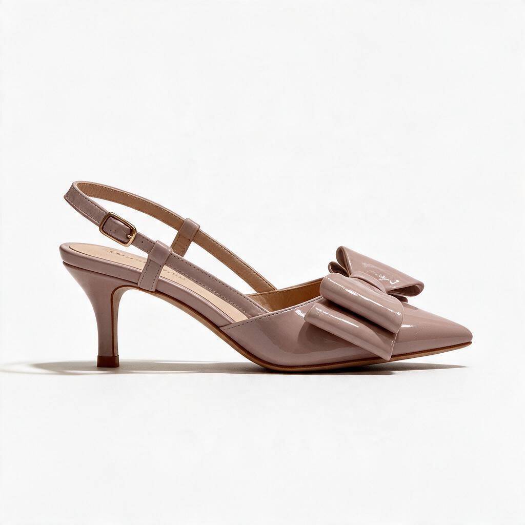 Zapatilla de tacón Nude Gianozetti con moño elegante